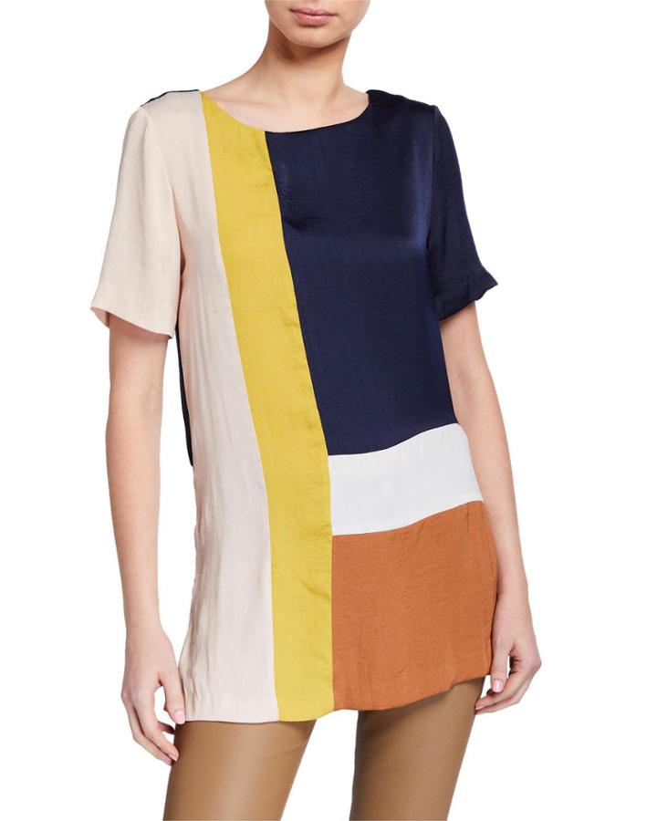 Short-sleeve Wide-neck Tunic