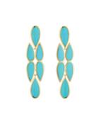 18k Polished Rock Candy Drop Earrings In Turquoise