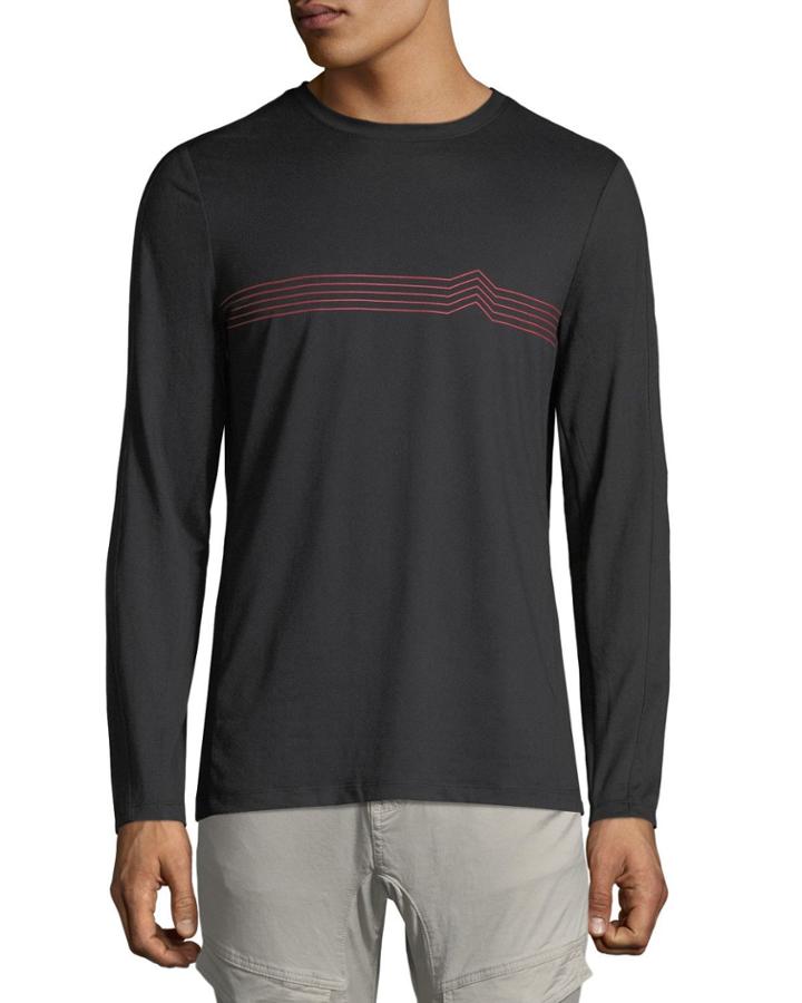 Men's Long-sleeve Chevron Graphic T-shirt