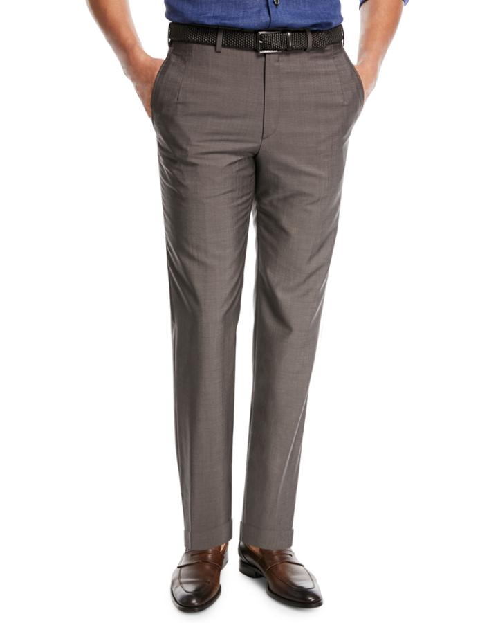 Phi Flat-front Wool/mohair Trousers
