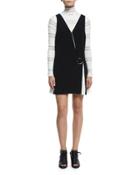 Vega Sleeveless Two-tone Dress, Black/ Ivory