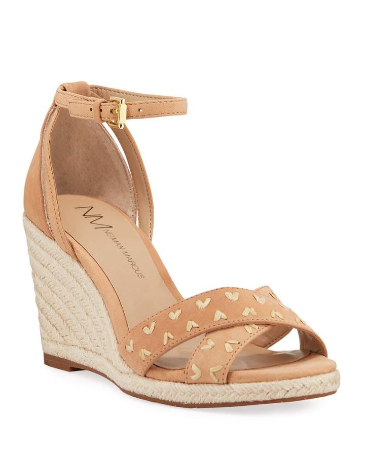 Mollee Nubuck Ankle-strap Wedge Espadrilles