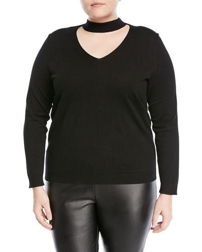 Choker-neck Pullover