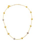 24k Lentil Ice Pav&eacute; Station Necklace