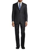 Hickey Freeman Two-piece Plaid Suit, Charcoal (grey), Men's,