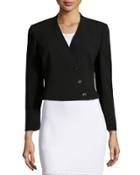 Pezzi Cropped Asymmetric Blazer, Black