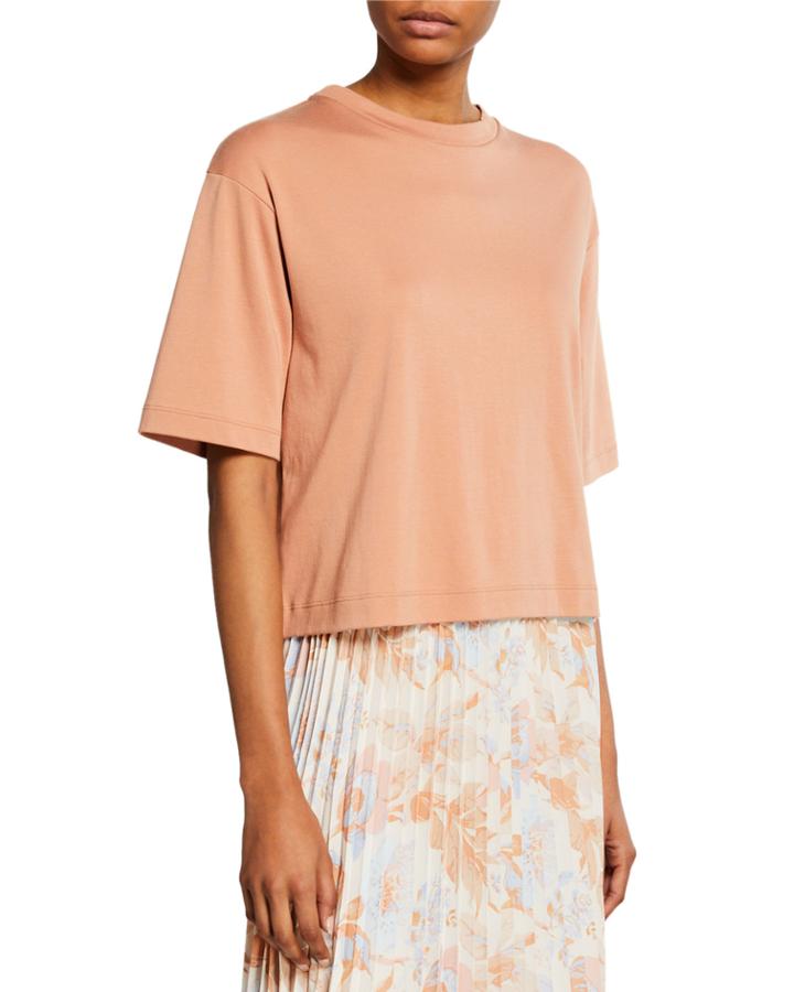 Wide-sleeve Crop Crewneck Tee