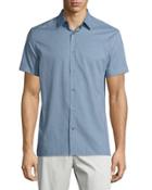 Micro-check Print Short-sleeve
