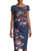 Draped Floral-print