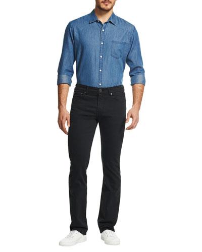 Casual Slim Straight-leg Jeans, Black
