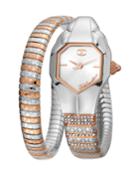 22mm Glam Snake Watch With Coil Bracelet, Two-tone