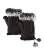 Fingerless Gloves With Fur Trim