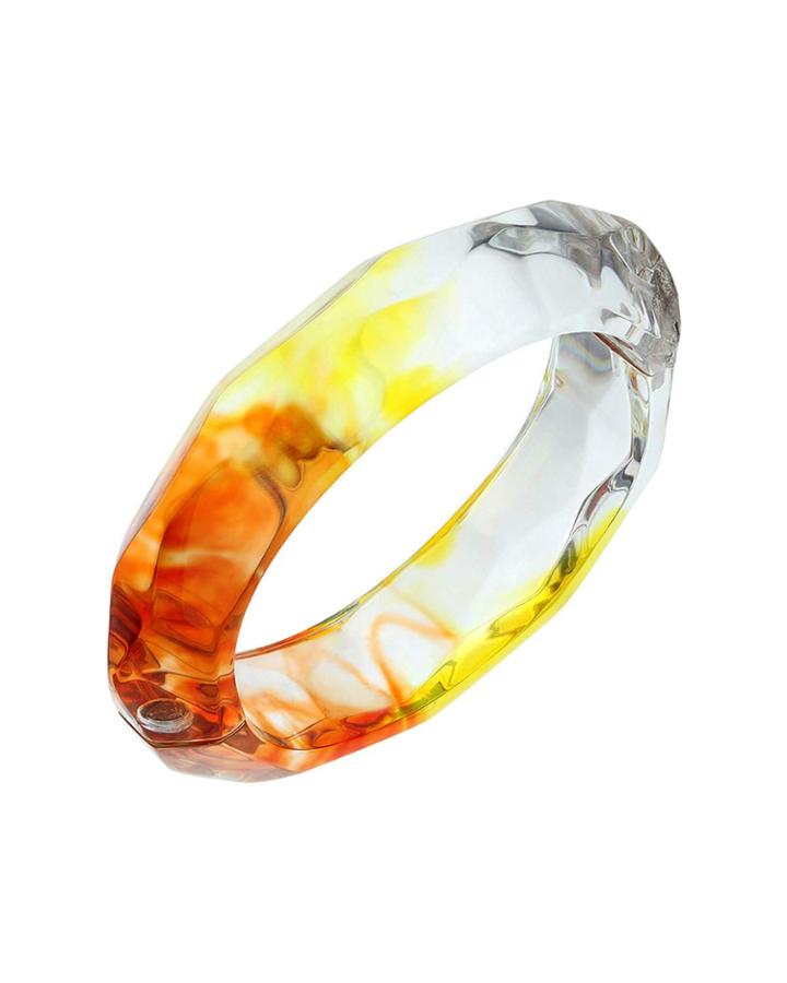 Faceted Bangle Bracelet, Ombre Fire
