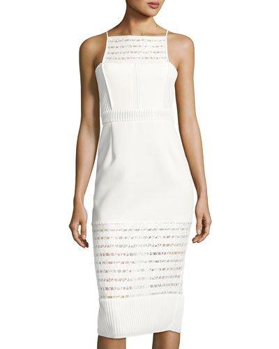 Willa Crochet-inset Sheath Dress, White