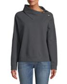 Felpa High-neck Button-detail