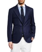 Men's Notch Lapel Wool-blend Jacket