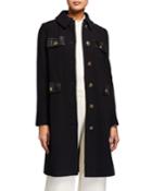 Wool-blend Topper Jacket With Faux-leather Pockets