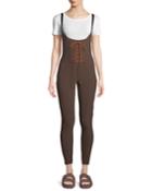 Lace-up Catsuit, Brown
