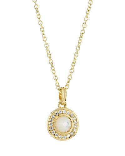 18k Lollipop Mini Mother-of-pearl & Diamond Pendant Necklace