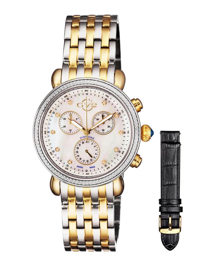 37mm Marsala Chronograph Bracelet Watch, Two-tone