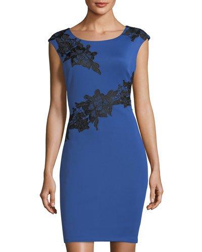 Cap-sleeve Lace-appliqu&eacute;