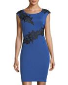 Cap-sleeve Lace-appliqu&eacute;