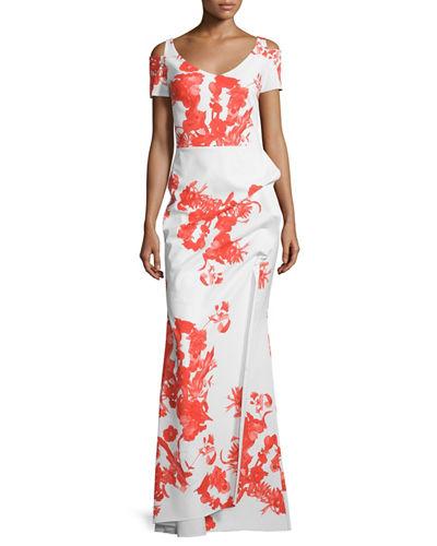 Julia Cold-shoulder Ruched Gown