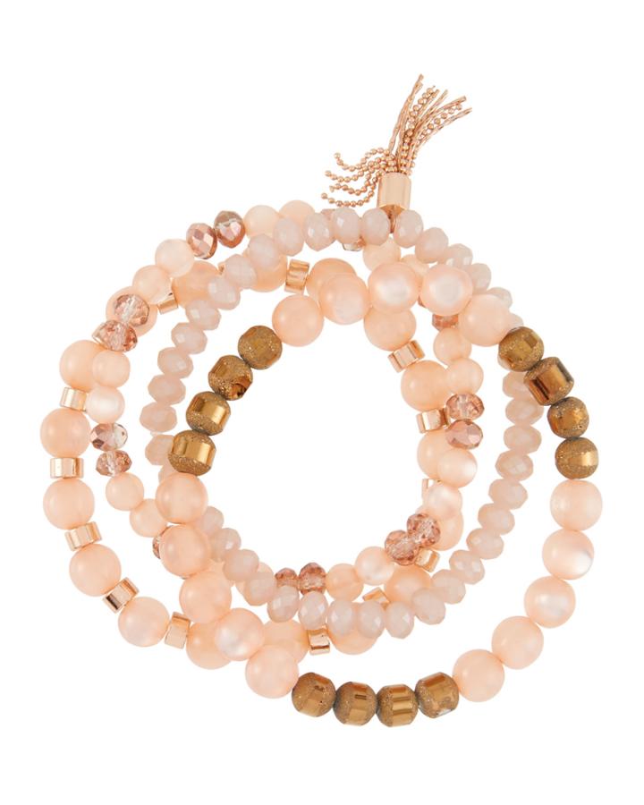 Bead & Tassel Stretch Bracelets,