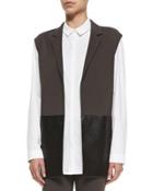 Faux-leather Panel Vest