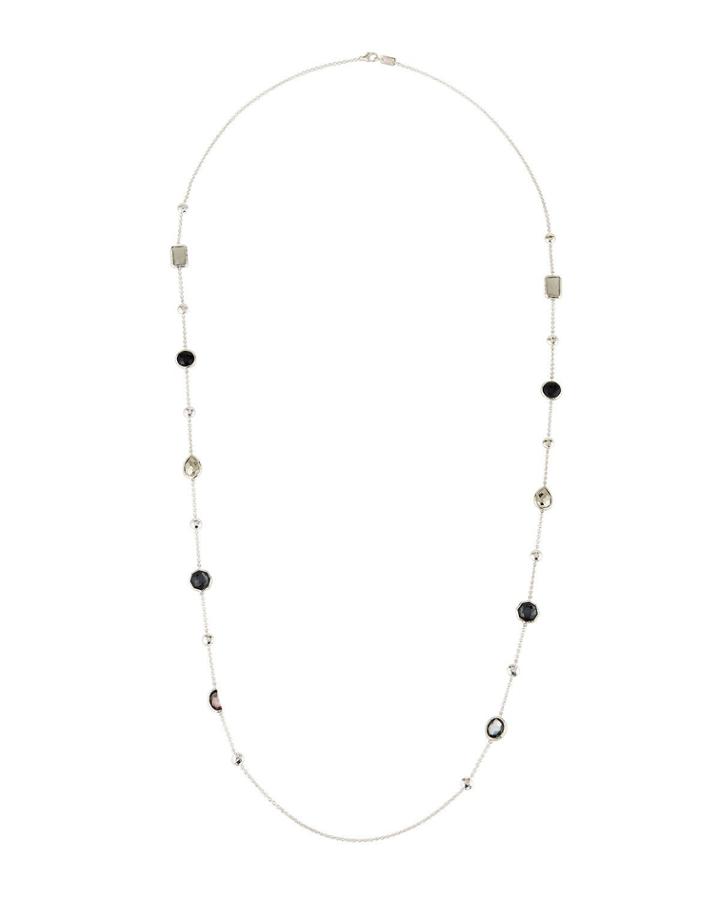 Rock Candy Mixed Ball & Stone Necklace In Black