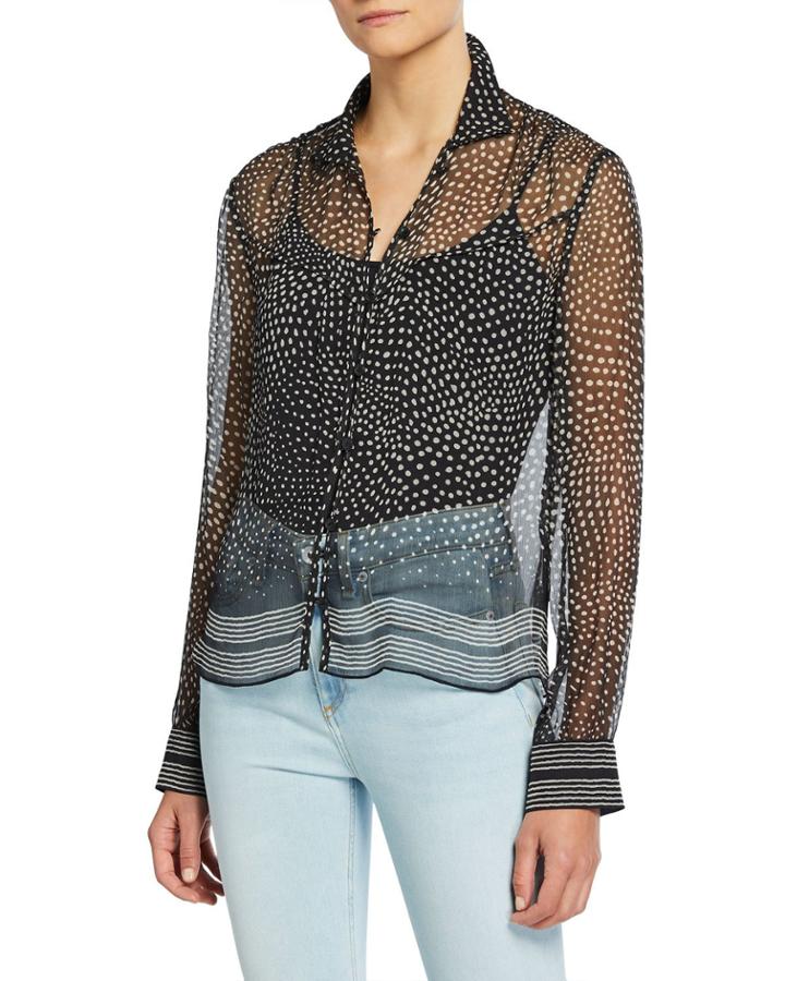 Libby Printed Button-front
