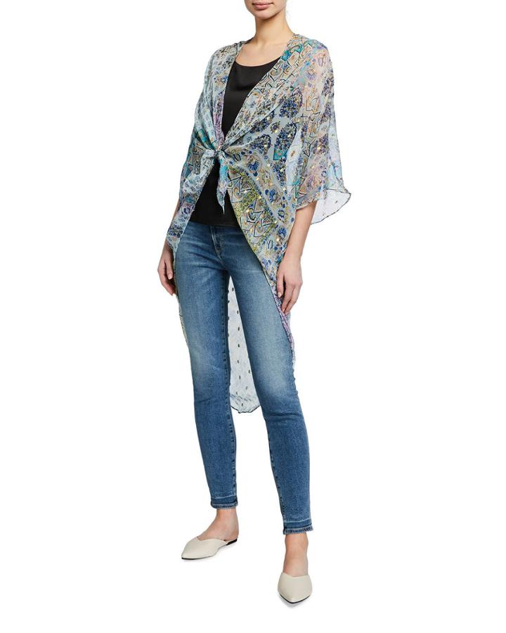 Paisley Tie-front Kimono