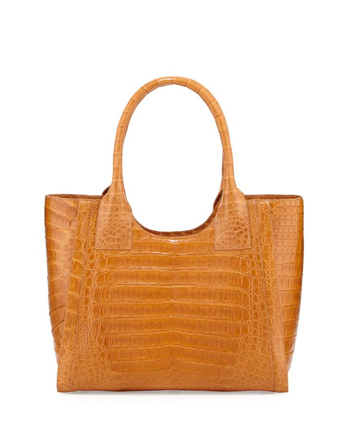 Nancy Gonzalez Crocodile Tote Bag, Dark Yellow, Women's
