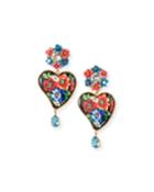 Flower & Heart-drop Earrings