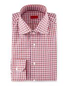 Box-check Dress Shirt, Red/navy
