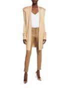 Open Front Metallic Belted Cardigan