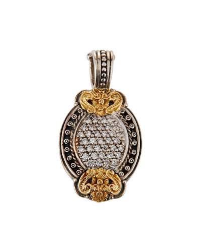 Asteri Petite Pave White Diamond Oval Pendant