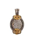 Asteri Petite Pave White Diamond Oval Pendant