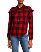 Ruffled Checked Flannel
