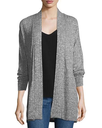 Soft-rib Open-front Cardigan