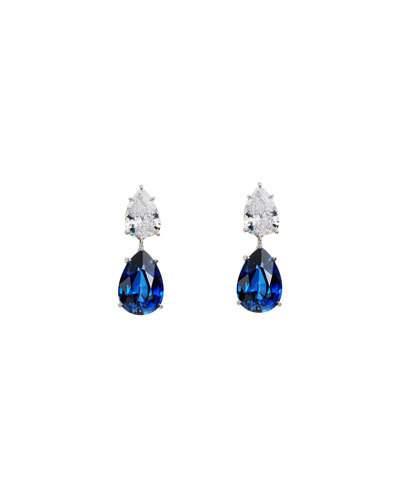 Double Pear-cut Cz Crystal Drop Earrings