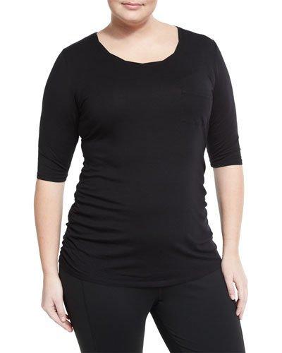 Violet Side-ruched Tee,
