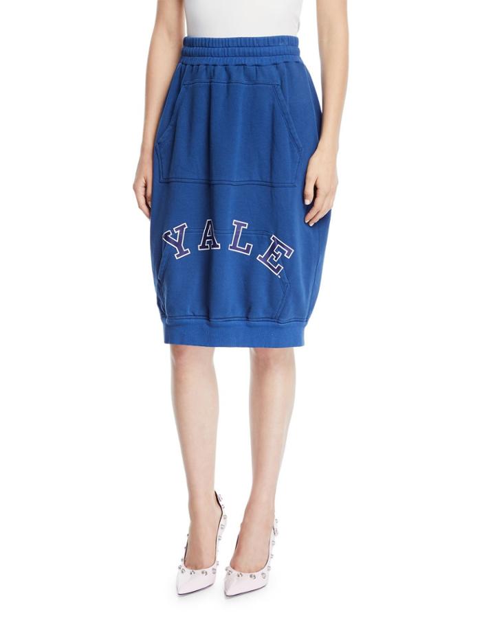 Yale-logo High-waist Cotton Terry Bubble
