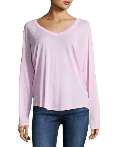 Long-raglan-sleeve Tee, Vintage Blush