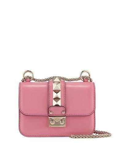 Rockstud Leather Shoulder Bag, Pink