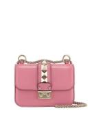 Rockstud Leather Shoulder Bag, Pink