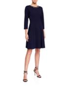 Pearly Neck Fit-&-flare Dress