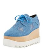 Elyse Star Denim Platform Oxfords