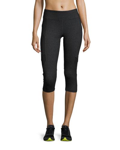 Performance Capri Leggings, Heather Black