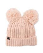 Double Fringe Pompom Beanie